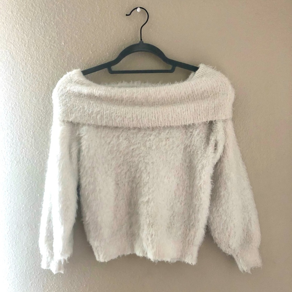 H&M small white off shoulder sweater